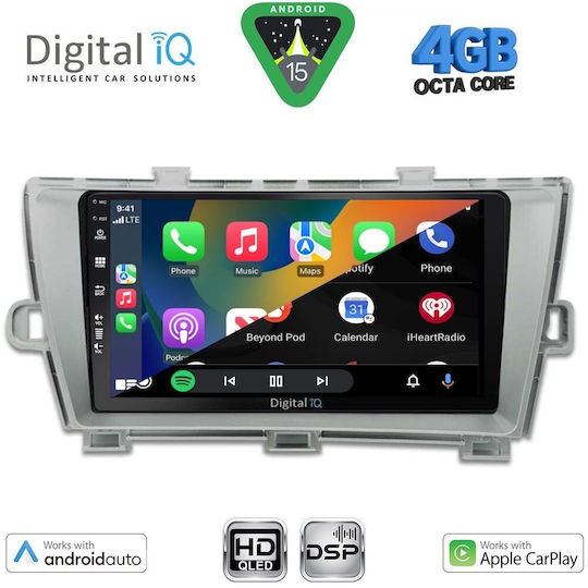 Digital IQ Car Audio System for Toyota Prius 2009-2015 Bluetooth USB WiFi GPS Apple CarPlay Android Auto with 9" Touch Screen