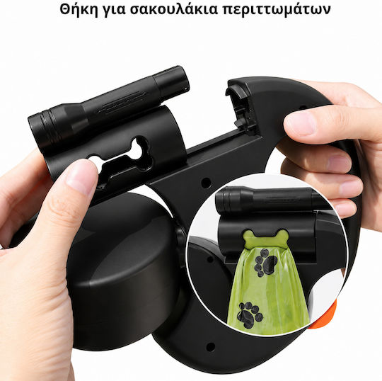 Διπλό Λουρί Σκύλου Sj Περιστροφή 360° Μαύρο