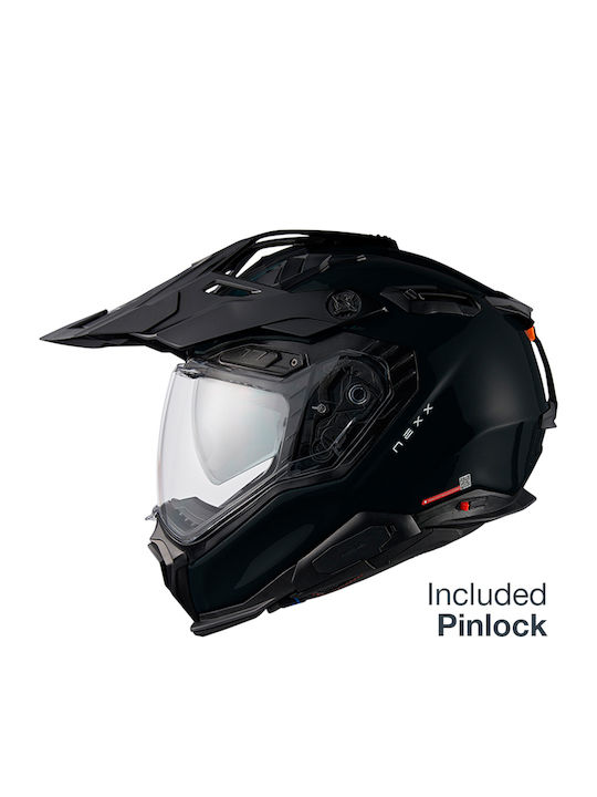 Nexx X.WED 3 Plain Black Motorcycle Helmet On-Off ECE 22.06 DOT 1790g with Pinlock and Sun Visor