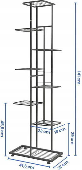 Pflanzenständer Metall Grau 141x41,5x22cm