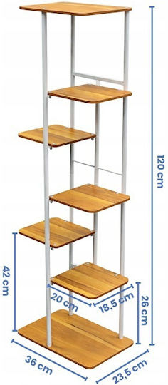 Suport Metalic Alb Pentru Plante 120x36x23.5cm