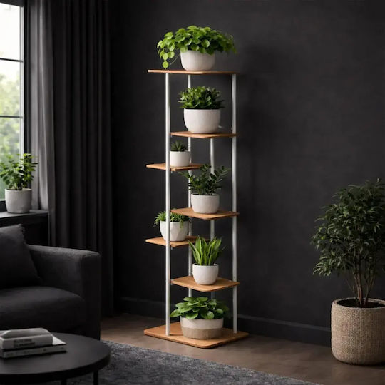Suport Metalic Alb Pentru Plante 120x36x23.5cm