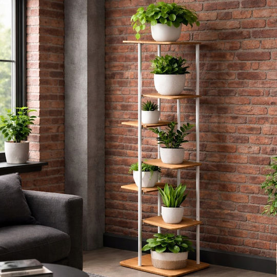 Suport Metalic Alb Pentru Plante 120x36x23.5cm