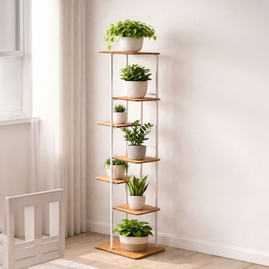 Suport Metalic Alb Pentru Plante 120x36x23.5cm