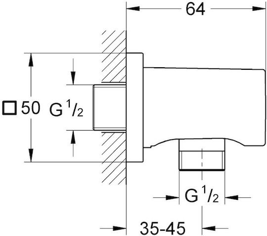 Grohe Rainshower Outlet Elbow 1/2" Anti-backflow Protection Brushed Warm Sunset Matte Copper