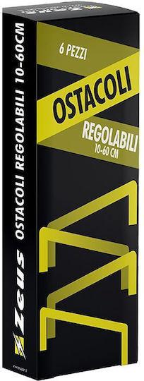 Zeus Adjustable Training Hurdles 10-60 Cm Set 6 Yellow Pvc