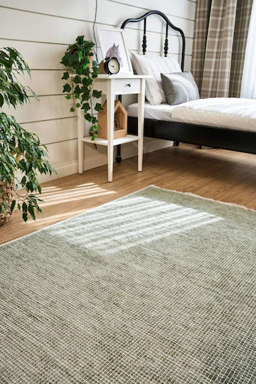 SteweHome Non-Slip Rectangular Green Rug 100x210cm