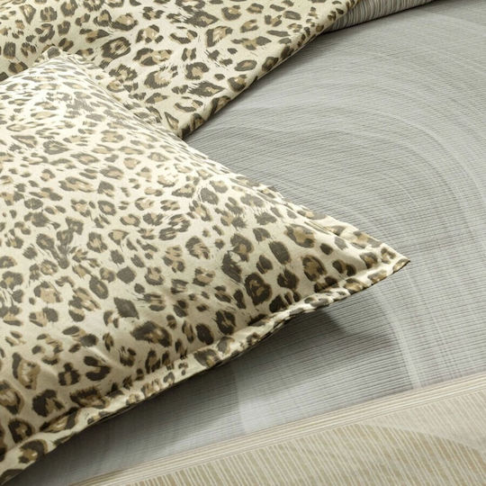 Tac Cotton Duvet Cover Set 200x220cm Double With 2 Pillowcases & 1 Bed Sheet Animal Print Geometric