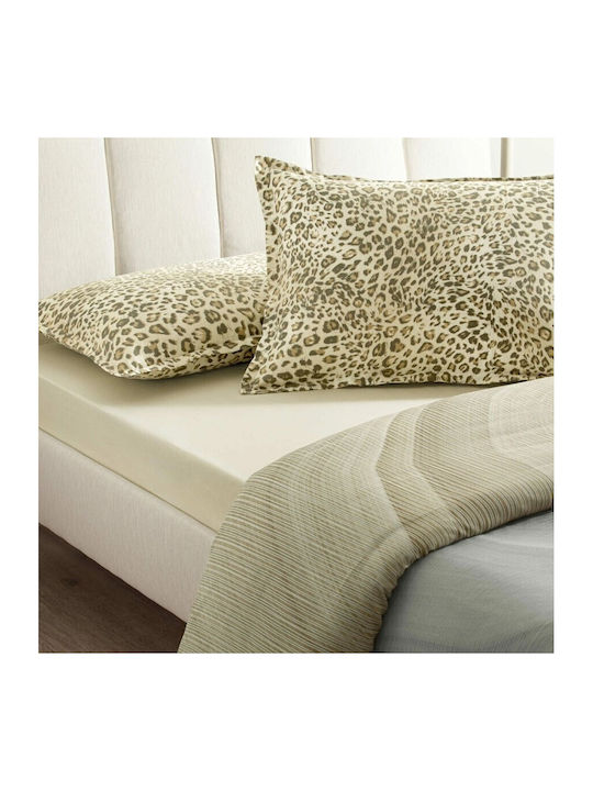 Tac Set Huse Pentru Pilote 100% Bumbac 200x220cm Dublu Cu 2 Fețe De Pernă & 1 Cearceaf Animal Print/geometric