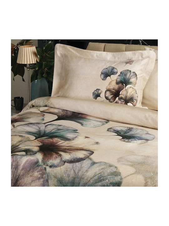Tac Set Huse Pentru Pilote 200x220cm Dublu Cu 4 Fețe De Pernă & 1 Cearșaf Bej