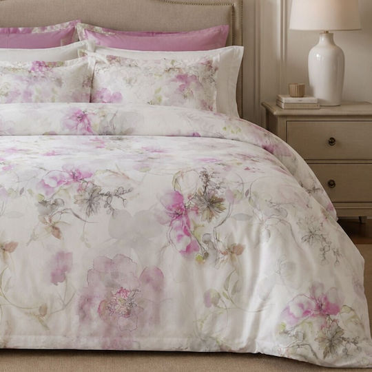 Tac Duvet Cover Set 200x220cm Double With 4 Pillowcases & 1 Bed Sheet Pink