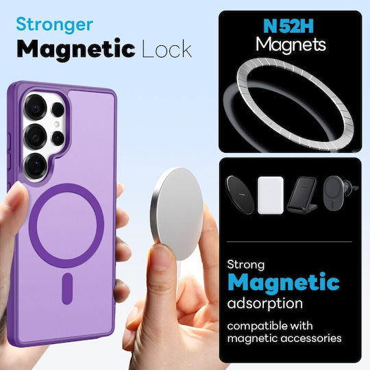 Northjo 5 In 1 Protection Set Back Cover Plastic Purple Galaxy S25 Ultra