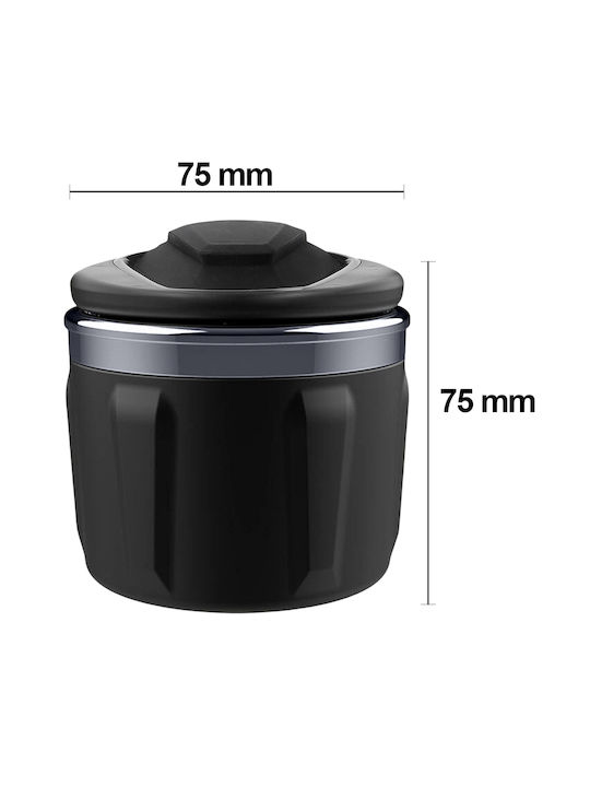 Avizar Car Ashtray Waterproof Lid Compact Corrosion-resistant Interior Black