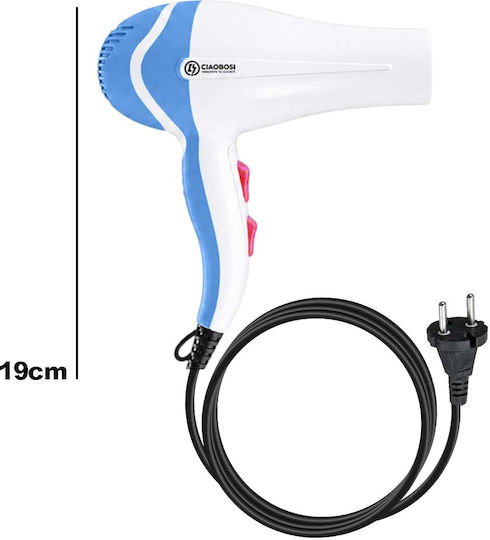 Avizar Efficient Сешоар 1000w Концентрираща Дюза Dc Мотор Бял Син