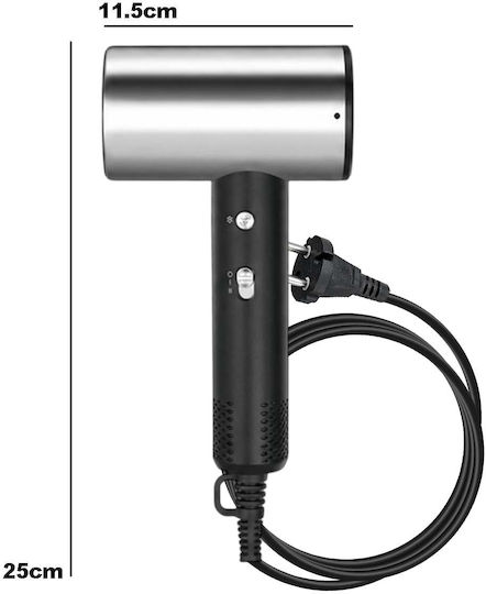 Avizar Ergonomic 1200w Hair Dryer Multi-ventilation System Black Silver