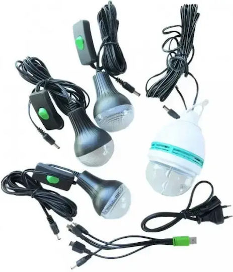Autonomous Solar Lighting System Led 3 Lamps Solar Panel Bluetooth Speaker Radio Fm & Usb Mobile Charging