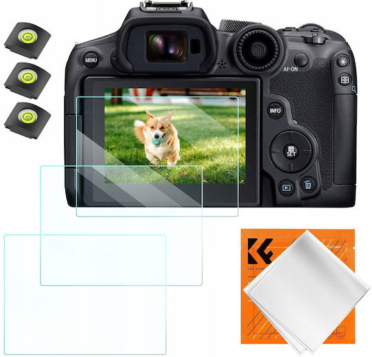3x 9h Tempered Glass Screen Protector 3x Cold Shoe Cover Set Canon Eos R6 Ii R6 R7 K&f Concept Sku.2202