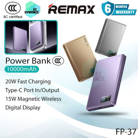 Remax FP-37 Aurora Power Bank 10000mAh 20W Power Delivery Χρυσό