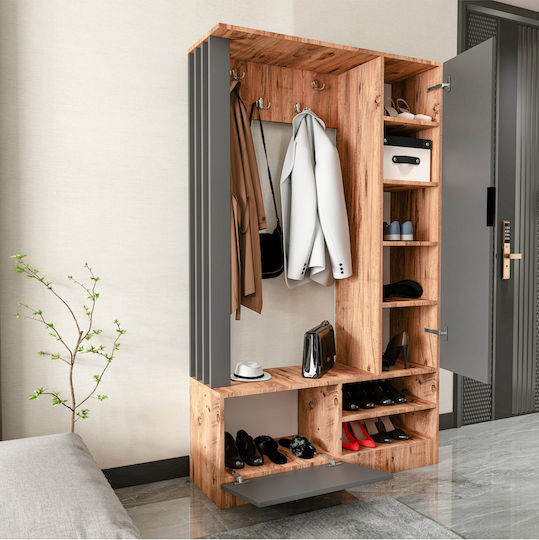 Mobilier Hol cu Oglindă și Suport pentru Haine Portocaliu 110x35x185cm Mobilier Hol cu Oglindă și Suport pentru Haine Portocaliu 110x35x185cm