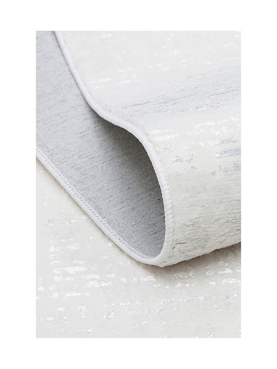 SteweHome Non-slip Rectangular White Rug 100x200cm