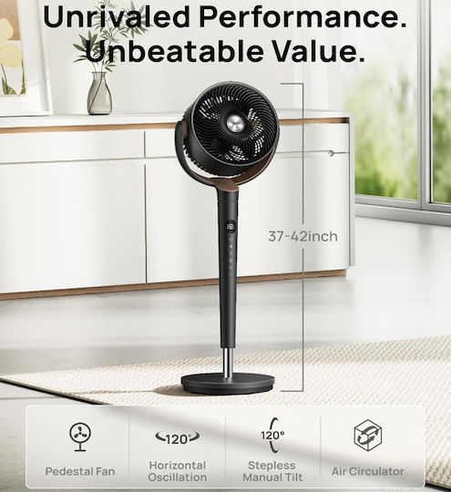 Dreo TurboPoly Pedestal Fan 36W Black