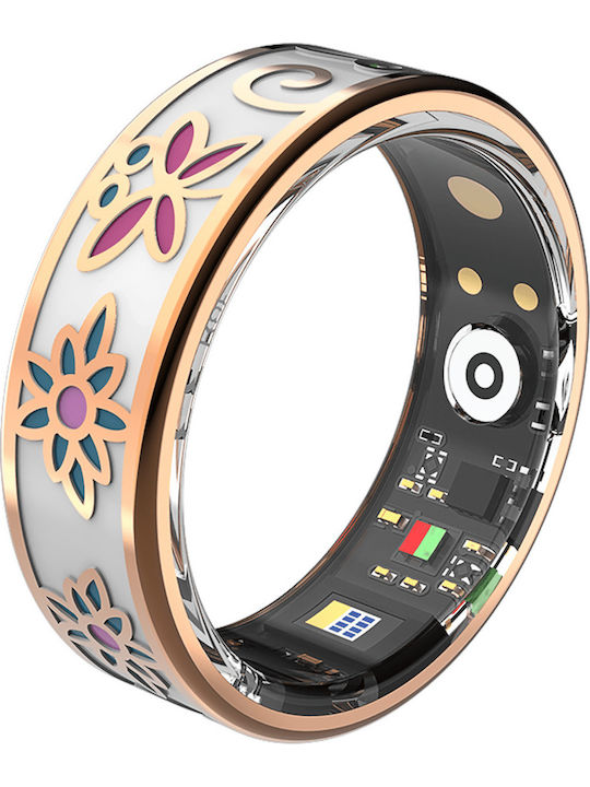 Forever Botanical Smart Ring 18.9mm With Heart Beat Monitor Rose Gold