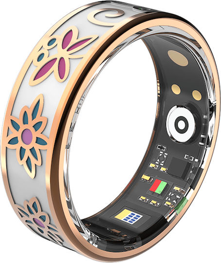 Forever Botanical Smart Ring 18.9mm με Παλμογράφο Ροζ Χρυσό