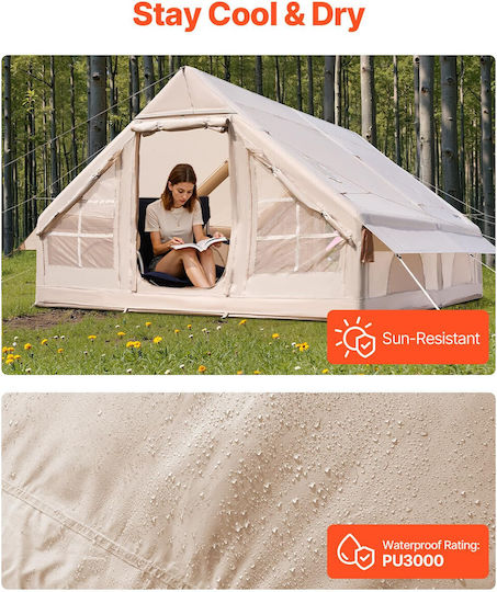 Cort De Camping Gonflabil 4 Anotimpuri Pentru 8 Persoane 400x300x200cm