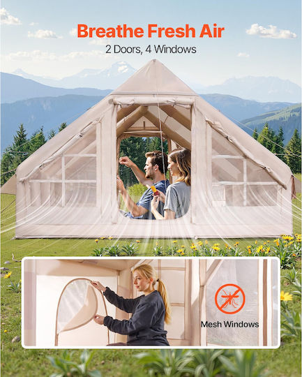 Cort De Camping Gonflabil 4 Anotimpuri Pentru 8 Persoane 400x300x200cm