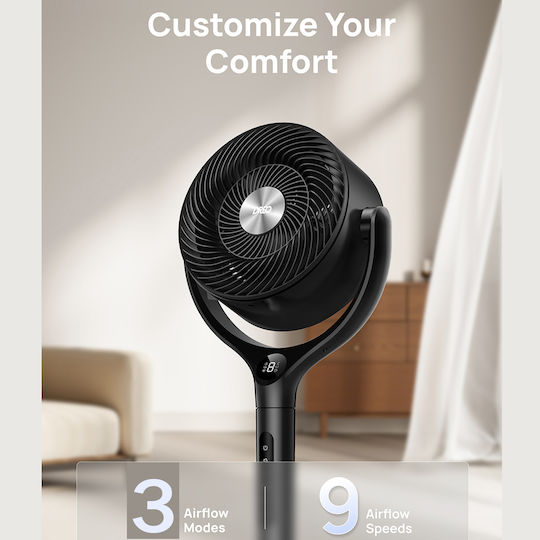 Dreo TurboPoly 362 Ventilator Pe Piedestal 36W cu Telecomandă Gri