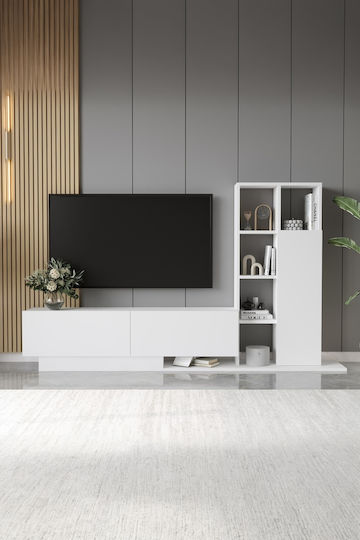 Bibliotecă Living Albă M210xL30xÎ124cm Bibliotecă Living Albă M210xL30xÎ124cm