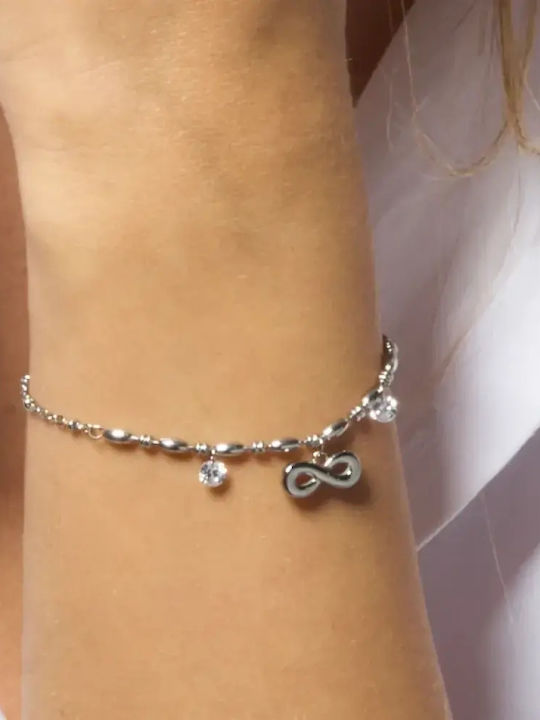 Luca Barra Women's Bracelet with Infinity Design Made of Steel with Zircon
