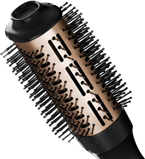 Avizar Multifunctional Hot Air Brush Straightener Curler Fast Drying Black Gold