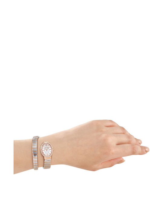 Just Cavalli Ceas De Damă 31mm Cu Baterie Cu Brățară Metalică Rose Gold