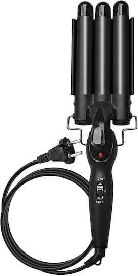 Avizar Dreifach Barrel Keramik Lockenstab 70w Schwarz Schnelle Ptc-Heizung Schwarz