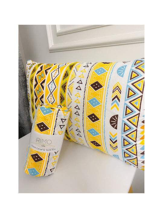 SteweHome Σετ Σεντόνια King Size με Λάστιχο 180x200εκ. Κίτρινο (4τμχ)