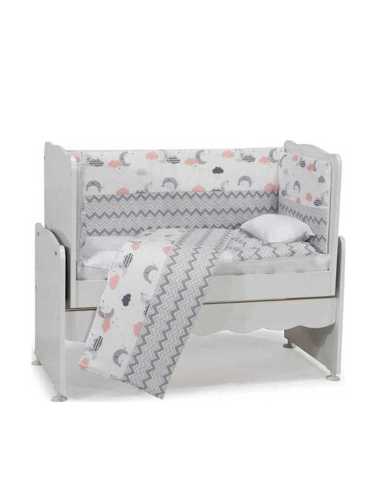 SteweHome Baby Crib White with Mattress 100x112cm