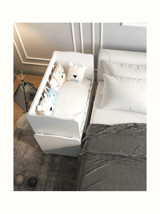 SteweHome White Baby Crib with Mattress and Drawer