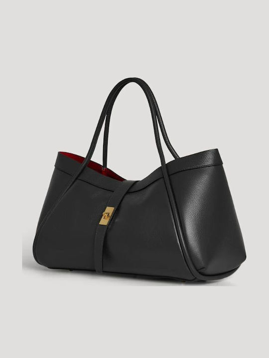 Leather Women's Shoulder Pouch Black