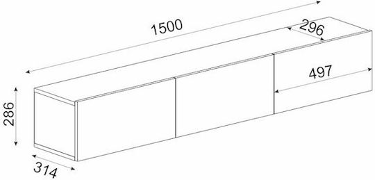 Έπιπλο TV Επιτοίχιο Καφέ 150x31x28εκ. Έπιπλο TV Επιτοίχιο Καφέ 150x31x28εκ.
