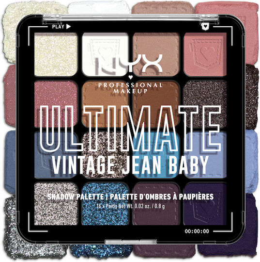NYX Professional Makeup Ultimate Eye Shadow Palette Matte in Solid Form Vintage Jean Baby 0.8gr