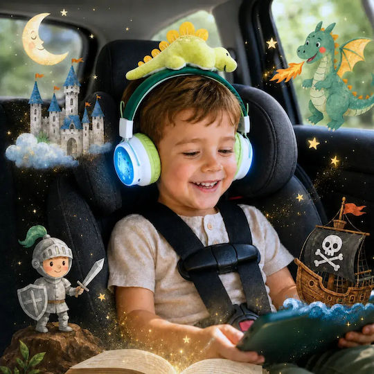 Marcus & Marcus Kabellose Bluetooth Kinder Am Ohr Kopfhörer mit 40 Stunden Wiedergabezeit Dinosaurier