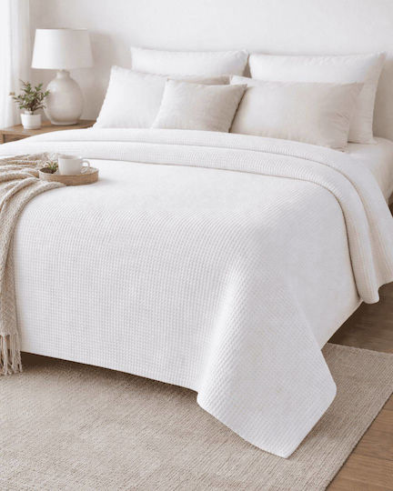 Olia Home Single Hotel Blanket Pique White 160x255cm