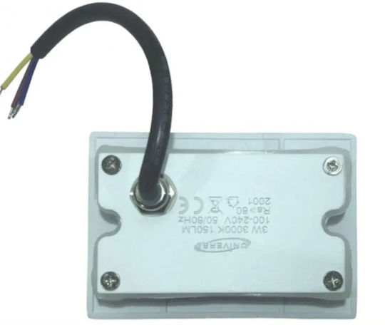 Wandmontiertes Außen-Spotlight LED IP65 3W mit Warmweiß Licht 11.5x8x3.4εκ.