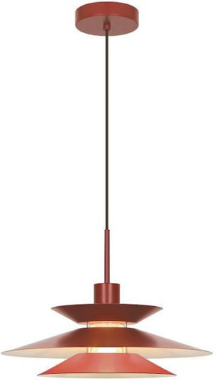Viokef Stevi Ceiling Light Red with E27 Socket 38x150cm