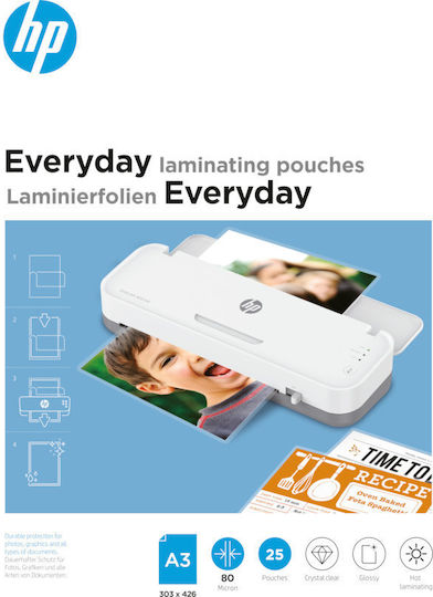 HP Everyday 9152 A3 Laminating Sheets Glossy A3 80 Microns 25 Pieces