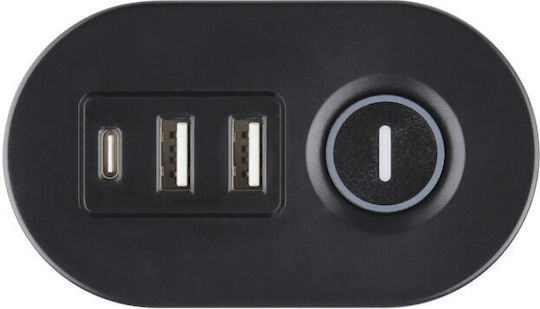 Πολύπριζο Usb Olympia Table Edge Power Strip Ioio Sl 3000 Black