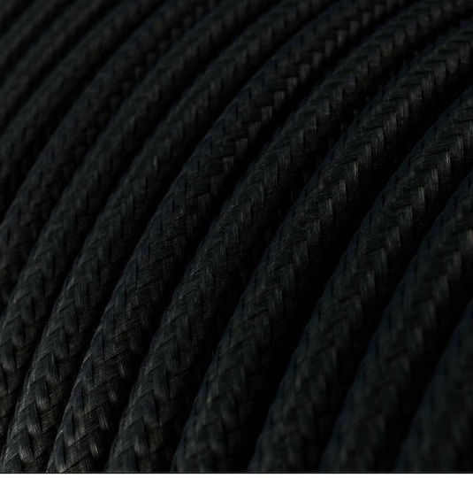 Черен кръгъл кабел от плат 3x0.75 Creative Cables 150211 Cubalux 150211 Черен