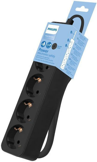 Philips Power Strip with Surge Protection 4 Positions with Switch and Cable 1.5m
