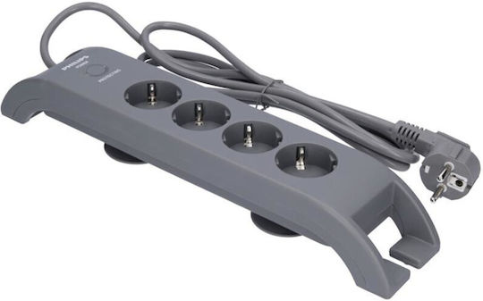 Power Strip with Surge Protection 4 Sockets Switch Philips Original Spn3140a/grs